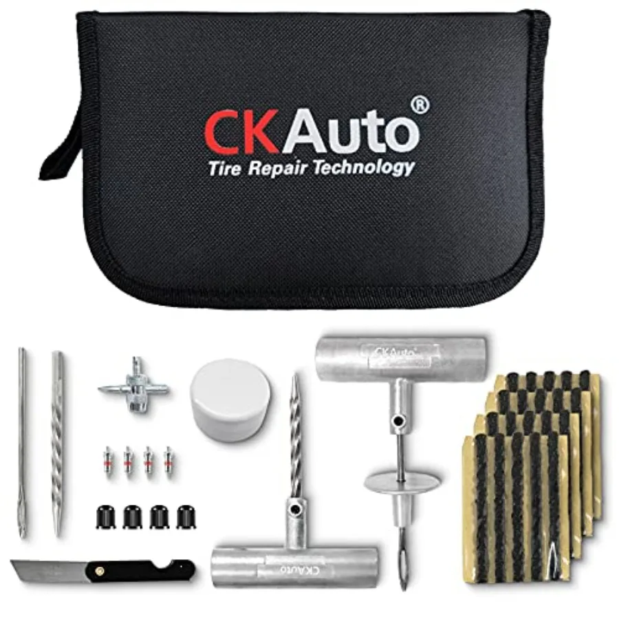 

Universal Tire Repair Kit Heavy Duty Car Emergency Tool Kit for Flat Tire Puncture Repair 36 Pcs Value Pack Tire Plug Kit fit f