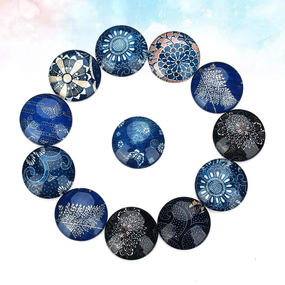 20 PCS Glass Patch Snaps Vintage Diamond Size 1 Gemstone Jewelry Making Accessories Blue Imitated Paste