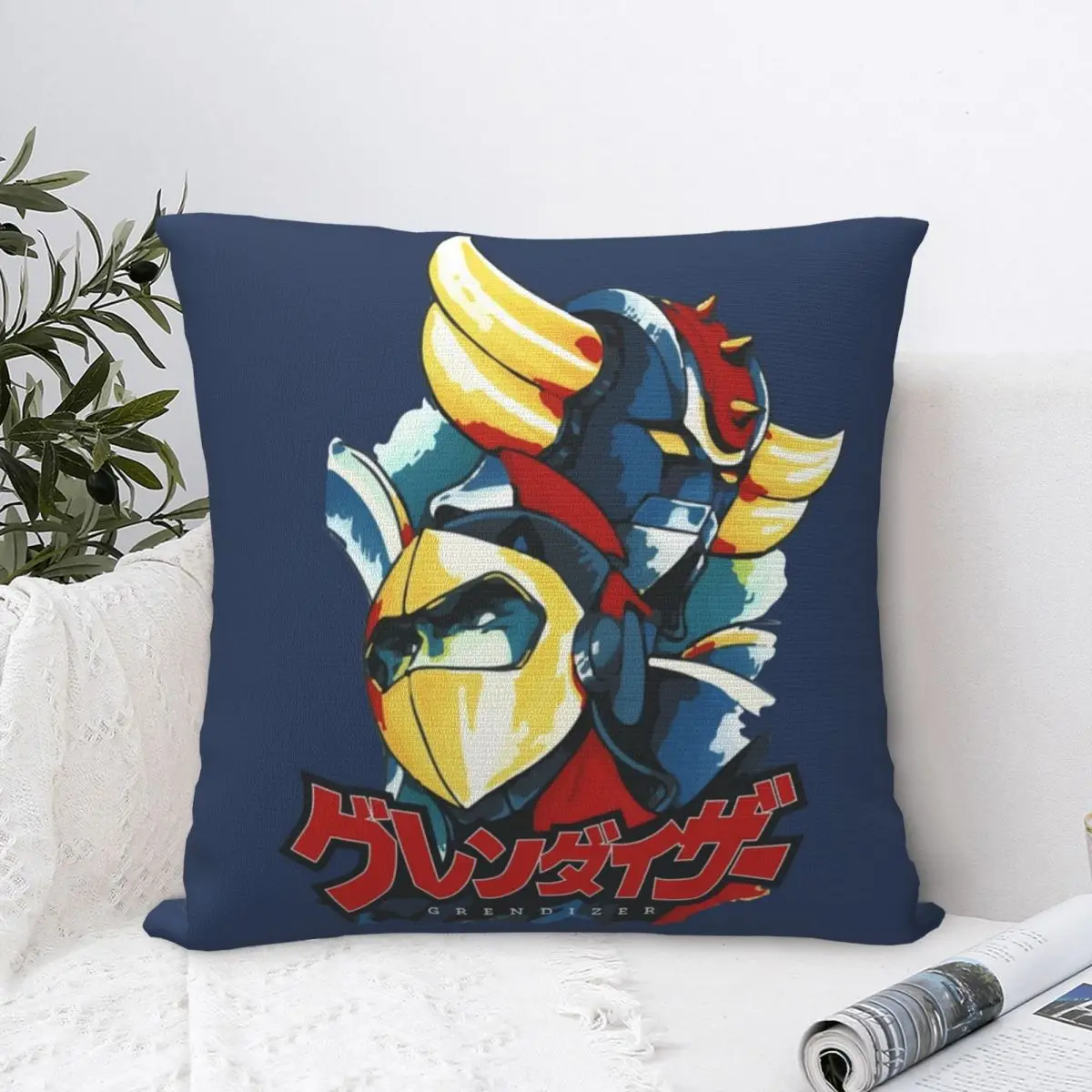 Grendizer And Duke Fleed Floor Pillow Pillowcase Polyester Cover UFO Robot Goldorak Actarus Mazinger Z Manga Throw Case 45*45cm