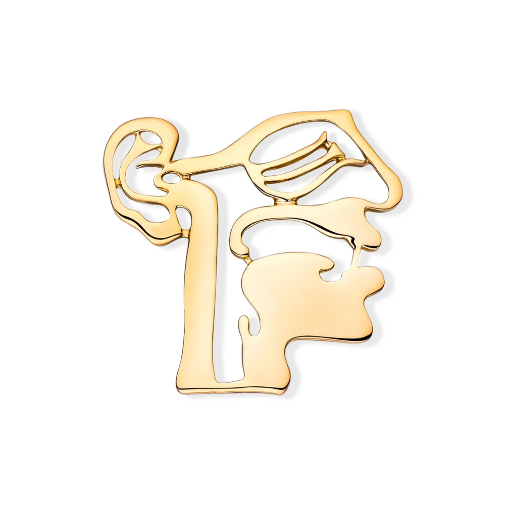 Ent Metal Pin Beautifully Smooth Gold Plated Brooch Medical Otorhinolaryngology Badge for Doctor Nurse