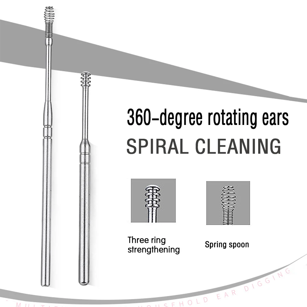 プロのステンレス鋼イヤーワックスリムーバーキット,イヤークリーナー,スプーン,イヤーケアツール,健康スティック