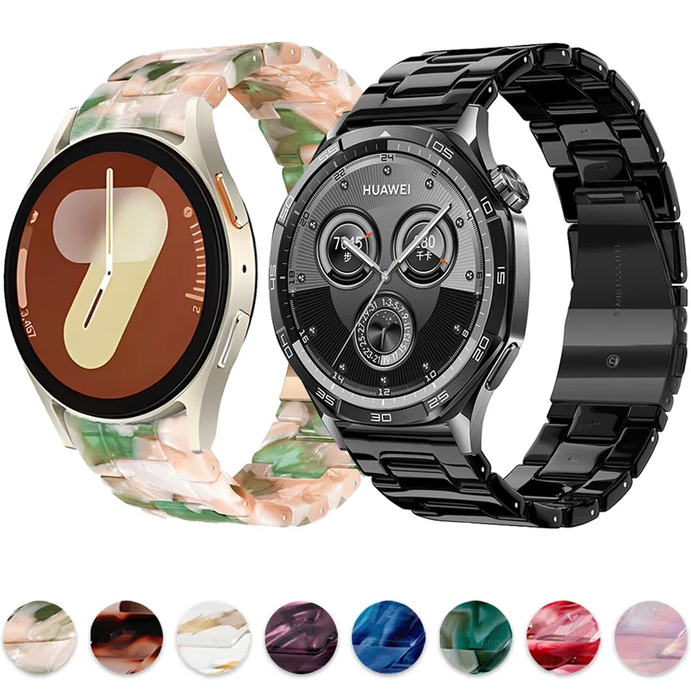 20mm 22mm Resin Strap for Samsung Galaxy Watch 7 FE 6 5 4 Fashion Wristband Correa for Huawei Watch GT6 Pro/GT6/5/4/3 46mm Band