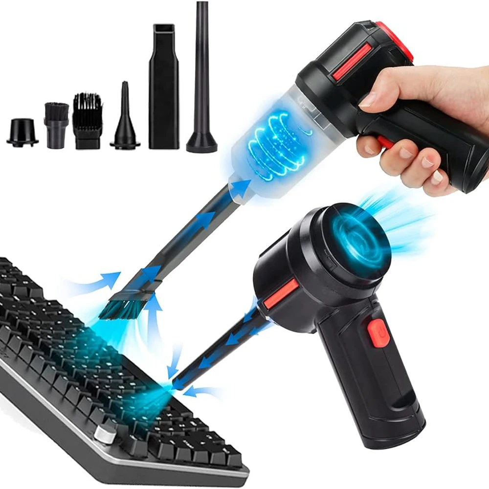 

Indoor/Outdoor Blower Electric Rechargeable Air Duster for home Computer Compressed Air Duster Mini Vacuum Keyboard Cleaner