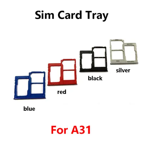 SIM1 + SIM2 Card Tray For Samsung Galaxy A31 SM-A315 A315 SIM Card Tray Holder Replacement Part