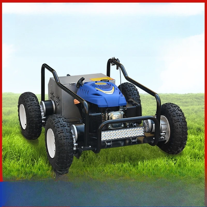 

All-terrain remote control lawn mower, four-wheel self-generating lawn mower, crawler mower, orchard forest lawn reclamation