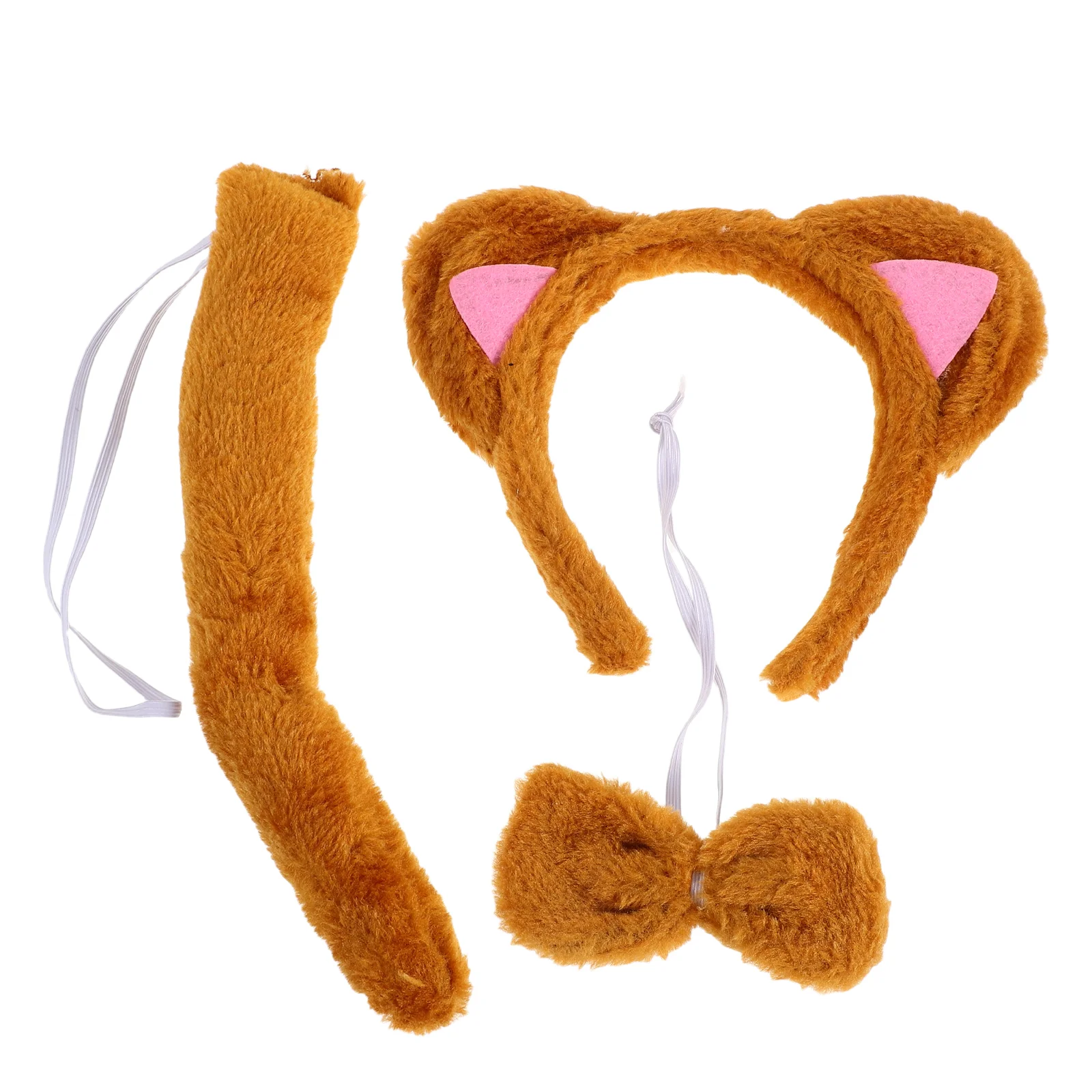 3 Pcs Cat Ears Headband for Women Animals Headbands Accessories Spa Tail Costume Hair Bow Tie