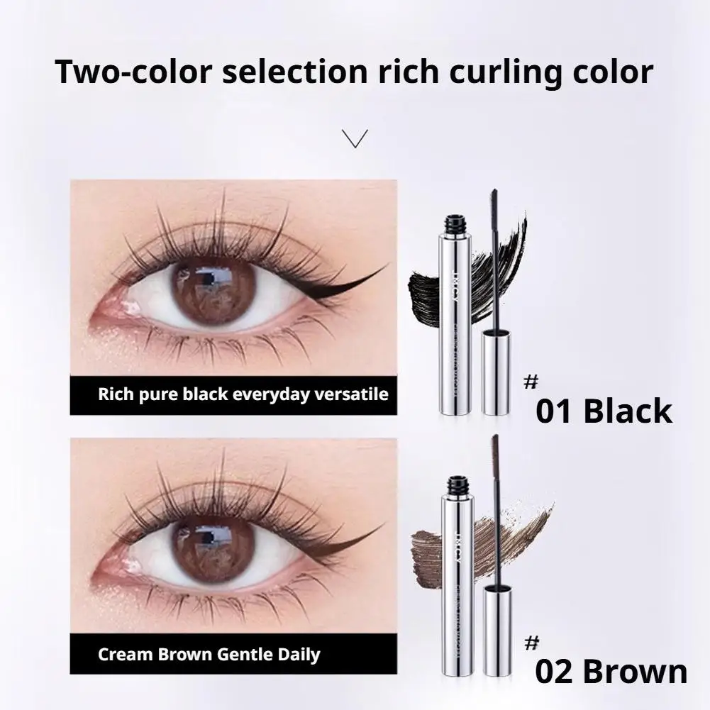 Mascara impermeabile a prova di sbavature, allungamento, volumizzante, primer con pennello a base lunga, senza arricciatura, micro e frizione per ciglia R3K5