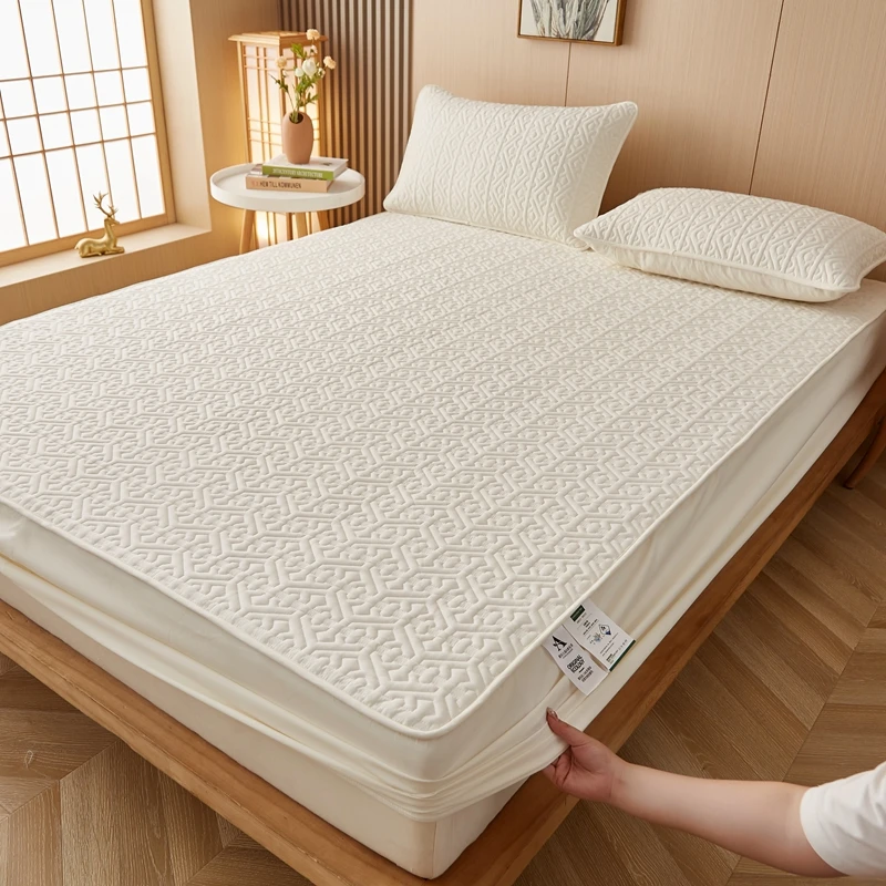 Pure Cotton Quilted Mattress Pad Topper Customized Anti-bacterial Queen King Size Bed Pad Protector Cover Without Pillowcase