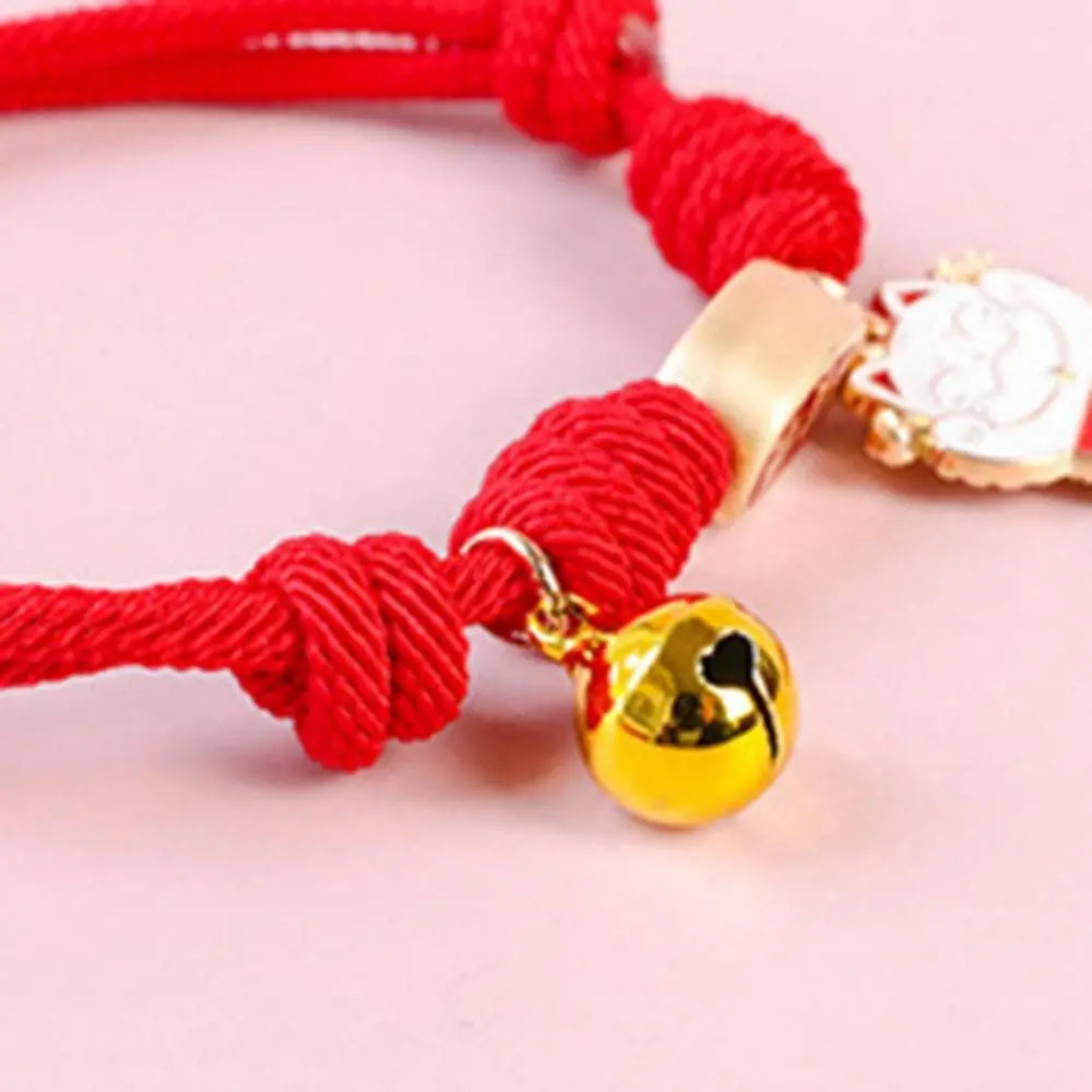 

Creative Handmade Pet Bell Necklace Adjustable Cute Braided Cat Collar Chinese Style Puppy Collar Jewelry Accessories