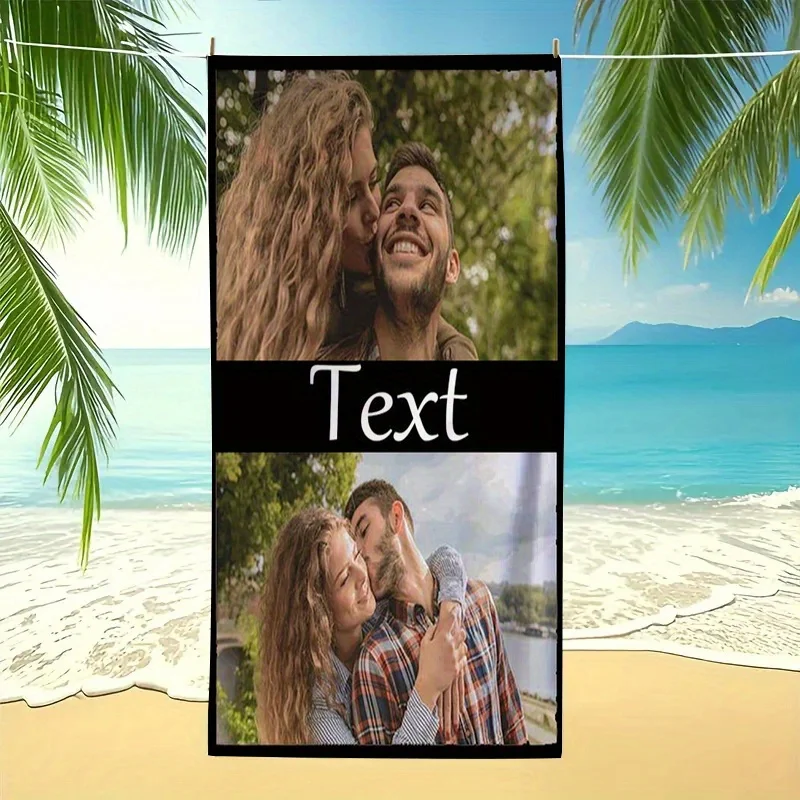 Personalized Beach Towel Custom Photo Name/logo/Word Oversized Microfiber Towel Wedding Party Souvenir for Beach Swimming Bath