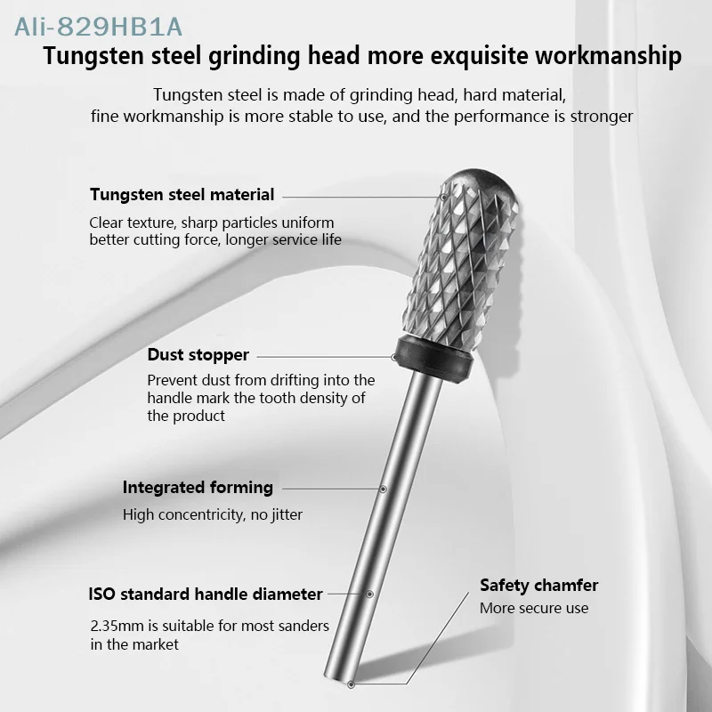 Маникюр с полировкой Вольфрамовая стальная Шлифовальная головка, одиночная цилиндрическая шлифовальная дрель с облысением, маникюр с полировкой Tools