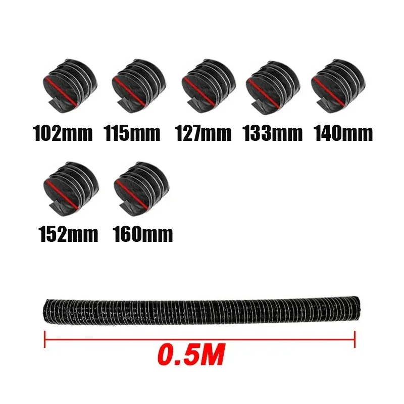 Tubo de entrada de aire Universal para capó de coche, manguera Flexible resistente al calor y a la temperatura, 50cm, 102/115/127/133/140/152mm
