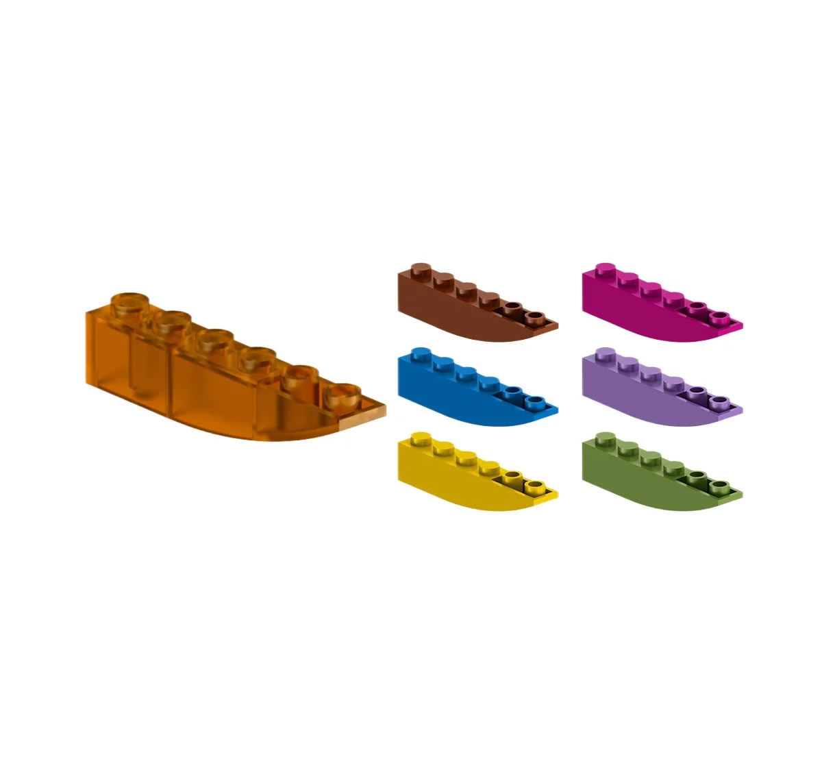 

20PCS MOC Parts 42023/41763 Curved 6x1 Inverted DIY Building Blocks Accessories STEM Stacking Bricks Educational Toy