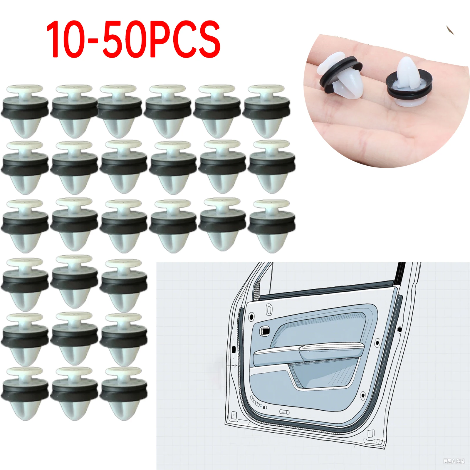 

10-100X Car Interior Trim Door Panel Card Fastener Clips Panel Clip Retainer Rivet For Peugeot 206 207 208 307 308 407 807 1007