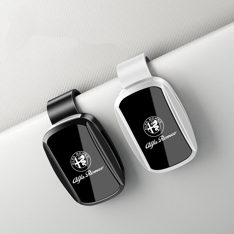 Clip de lunettes de soleil pour pare-soleil de voiture, clip en cuir pour lunettes, pour Alfa Romeo STELVIO Giulia 159 Giulietta 147 Mito 156 MTO, accessoires de voiture