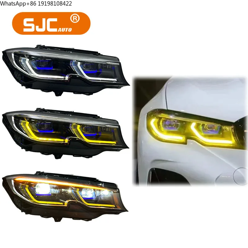 

SJC Auto Laser Headlight for BMW 3 Series G20 G28 19-22 Head Lights for 330 M340i Yellow & White Switch Headlights Plug and Play
