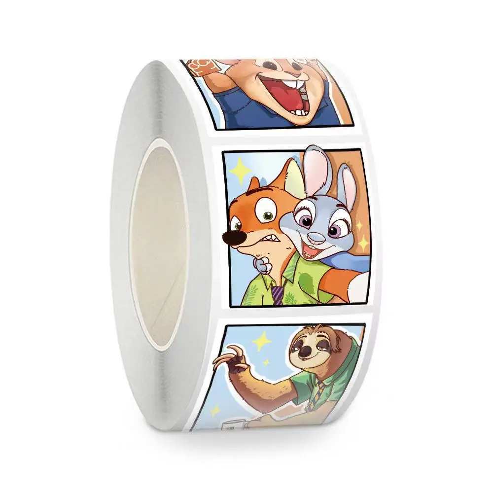 만화 캐릭터 스티커 주디 500개 롤 DIY 데칼 어린이 보상 핸드 어카운트 테이프 밀봉 파티 라벨 용품