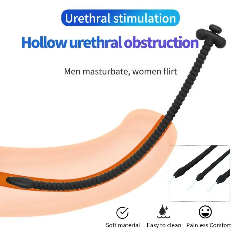 25cm silicone hollow in penis urethral plug sounding catheter insertion uretra male masturbator sexy toys for men sex shop