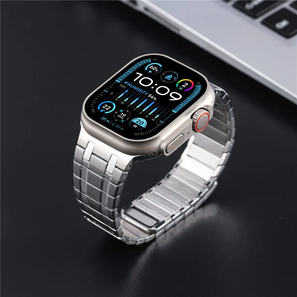 Luxury 304 Stainless Steel Magnetic Strap for Apple Watch Ultra 2 Series 9 8 7 6 4 SE AP Mod Kit Band