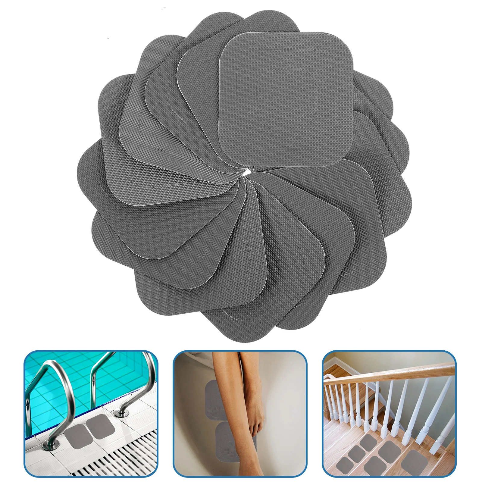 

20pcs 20 Sheets Anti Slip Stickers PEVA Material Bathroom Safety Shower Treads Bathtub Non Skid Waterproof Adhesive Floor Tiles