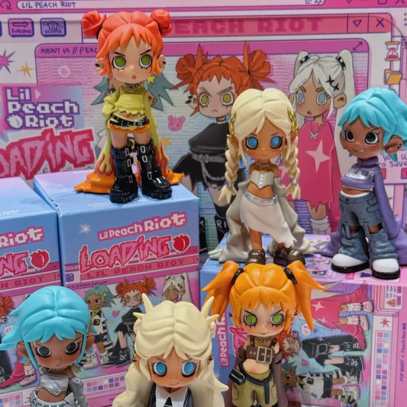 

POP MART Lil Peach Riot Loading Series Blind Box Anime Action Figure Mystery Box Surprise Dolls Desktop Decoration Birthday Gift
