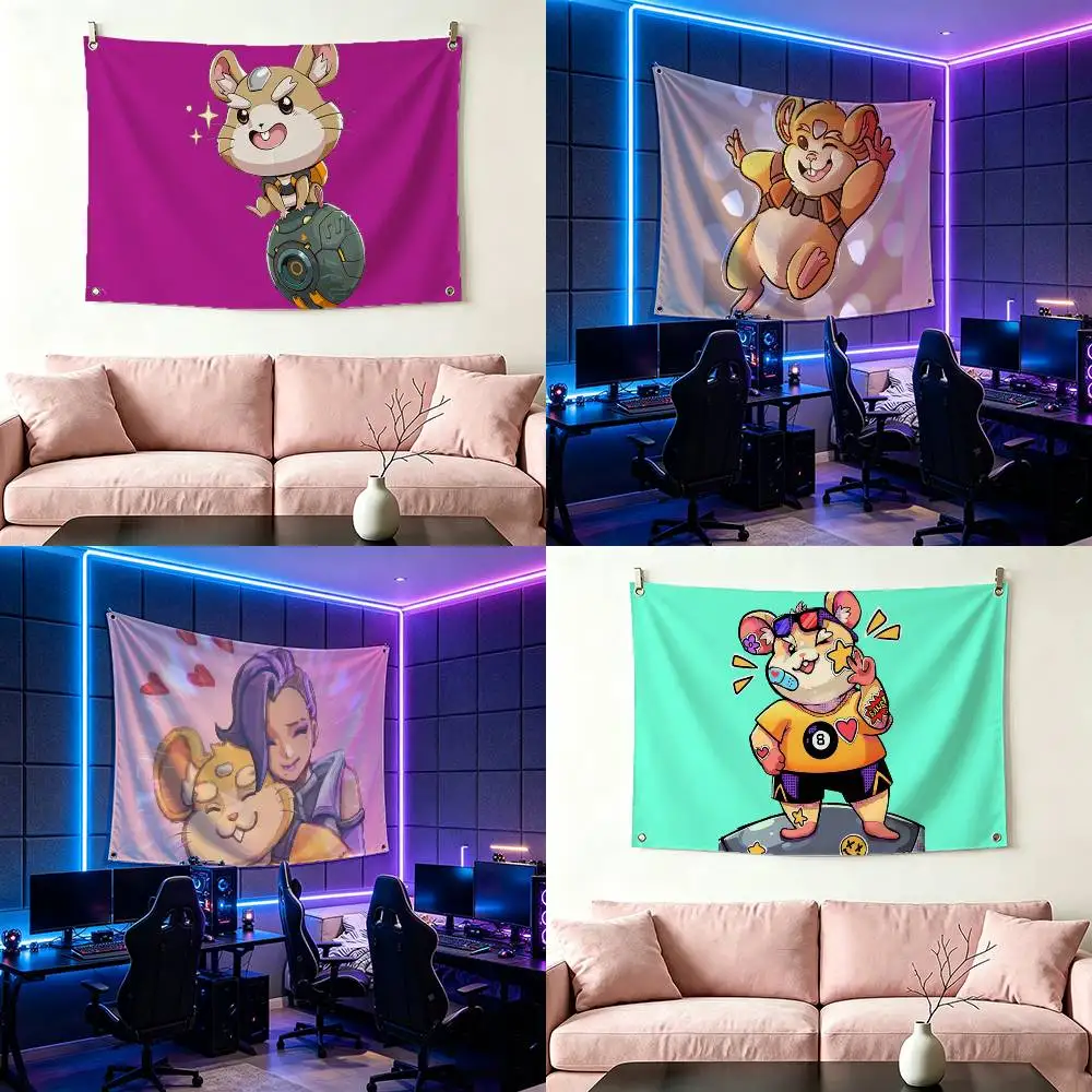 game W-Wrecking Ball O-Overwatch Flags for Bedrooms Home Decor Items Outdoor Decors Garage Decoration Flaga