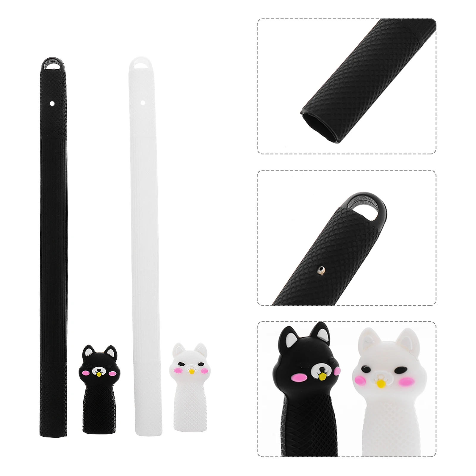 

2 Pcs Pen Case Stylus Practical Cover Lovely Cap Creative Tip Novel Pencil Anti-drop Nonslip Falling-resistant Newborn