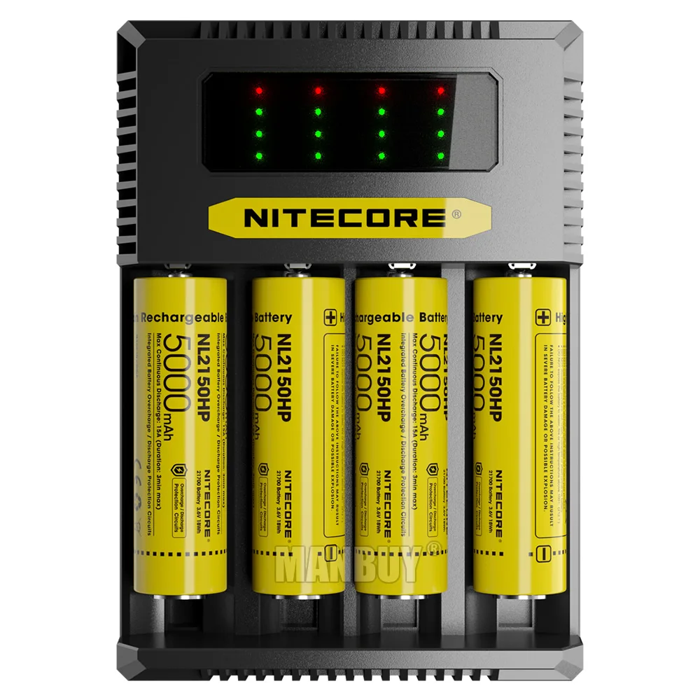 Genuine Nitecore Ci4 Four-Slots USB-C Smart Charger for Li-ion Ni-Cd NiMH Batteries 18650 14500 CR123A 16340 26500 18350 AA AAA