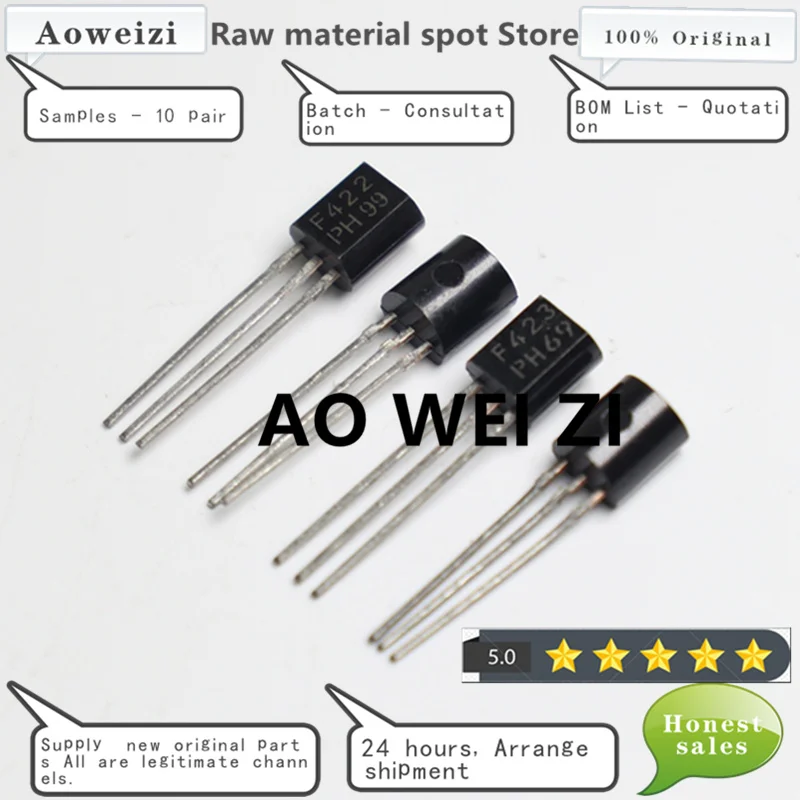 Aoweizi 20PCS=10Pair 100%New Original BF422 BF423 F422 F423 TO-92