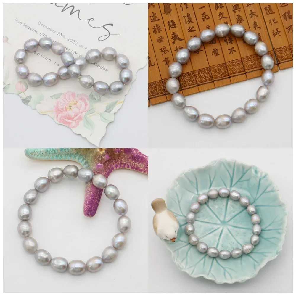 

Elegant Natural Edison Pearl 10-11mm Bracelet Finished Beaded 20cm Light Luxury Temperament Bracelet Ladies' Jewelry Accessory