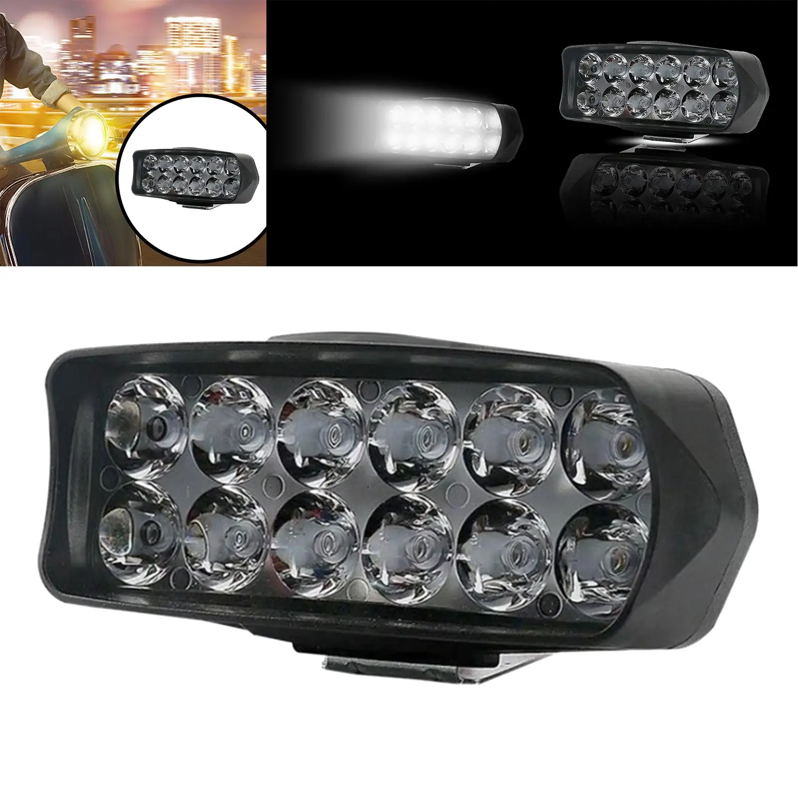 

Super Bright Motorcycle Headlight Front Lamp Waterproof Plastic Housing Led Spotlights Universal for Motorcycle Modification