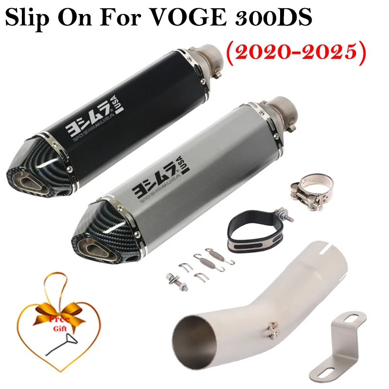 

Slip On For VOGE VOGE 300DS 300 DS 2020 - 2025 Motorcycle Exhaust System Escape Mid Link Pipe With Muffler Removable DB Killer
