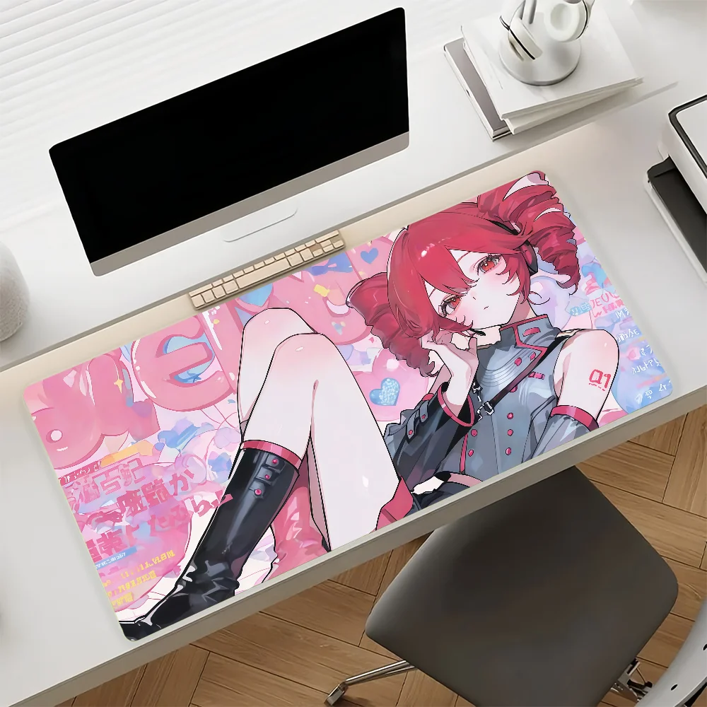 Virtual Singer Kasane Teto Bright Red Cool Style Anime Girl Large Mousepad Mice Mat Desk Mat Keyboard Gaming Laptop Table Decor