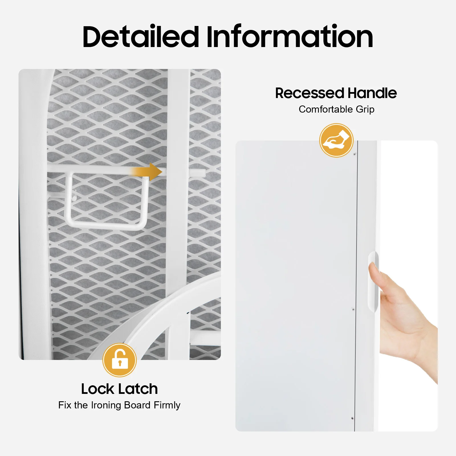 Ironing Board Wall-Mounted Wardrobe Storage Ironing Cabinet Board Mirror Foldable Rotating Wall Mounted Concealed Iron Table