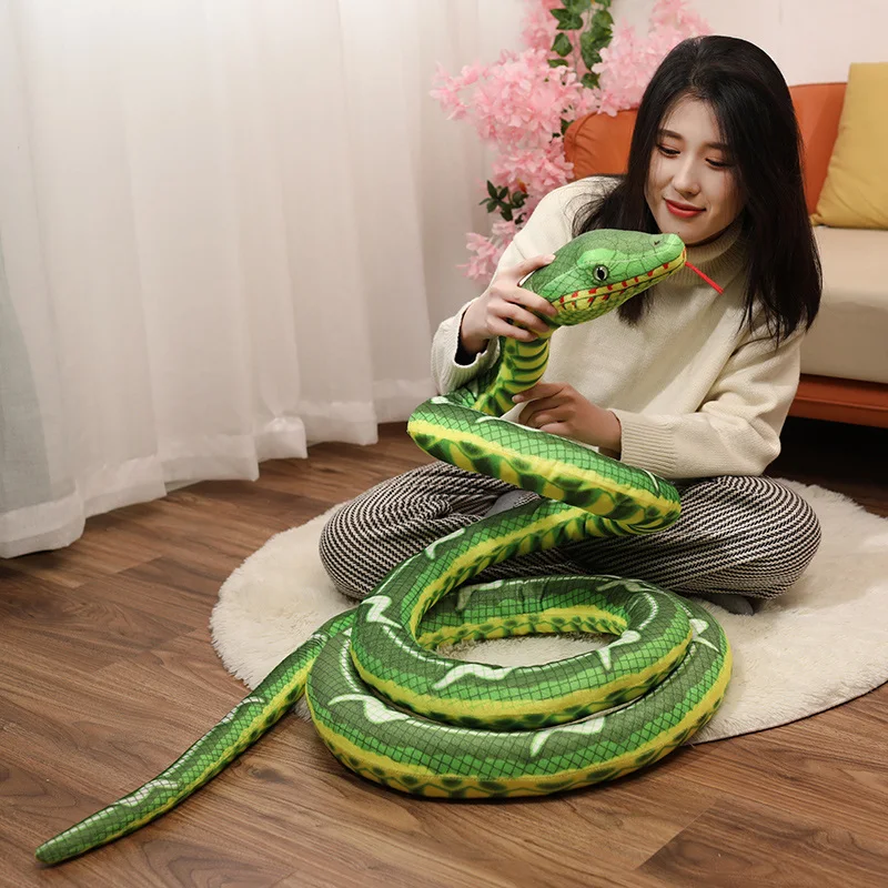 220-400CM Cute Golden Python Snake Plush Toy Giant Boa Long Stuffed Snake Plushie Pillow Girl Boys Gift Home Decoration