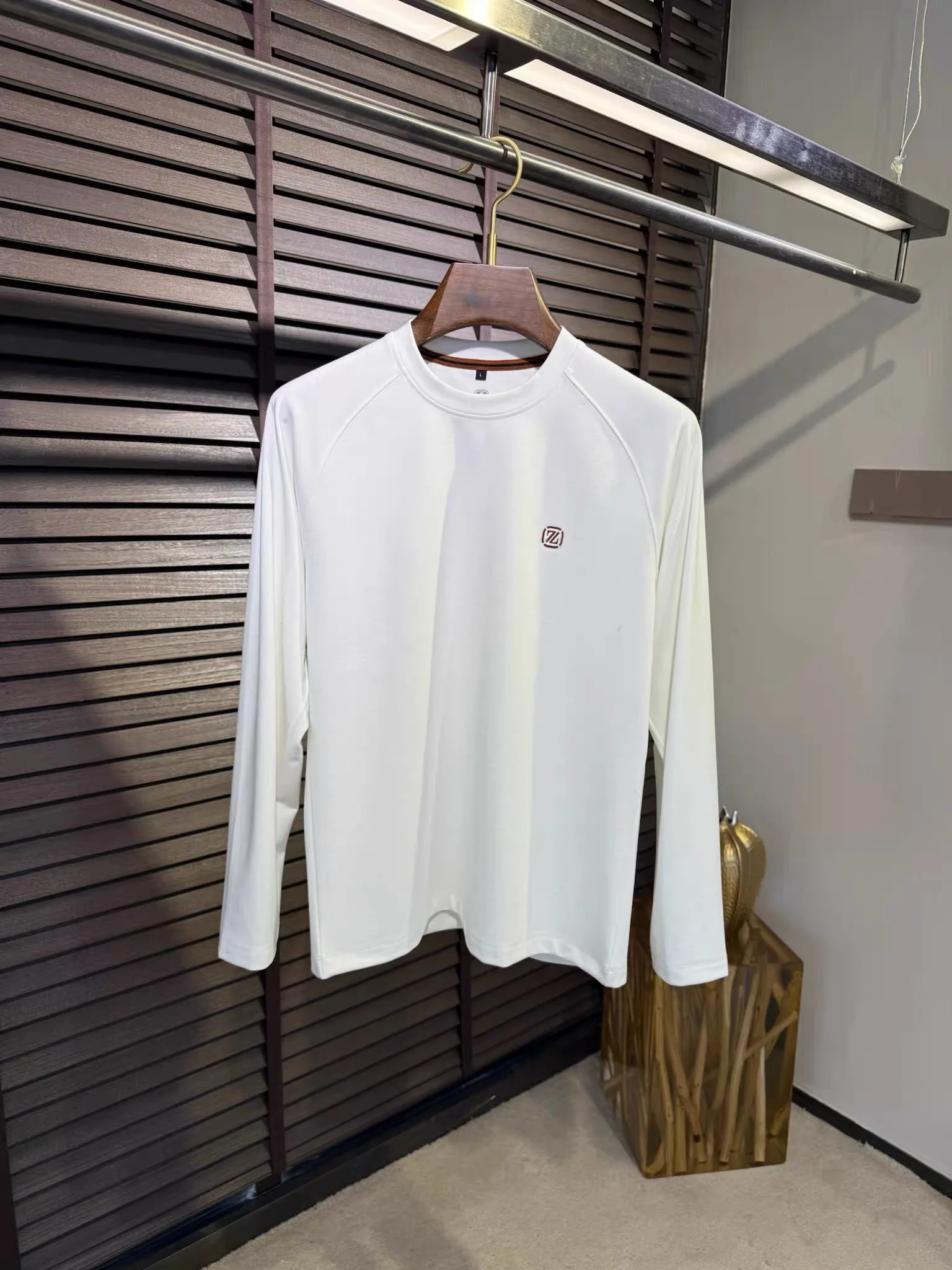 

Faionable Bae Cotton Blend Color Round Ne Long Sve Мужская футболка Simple Sli Осень Зима Новое поступление