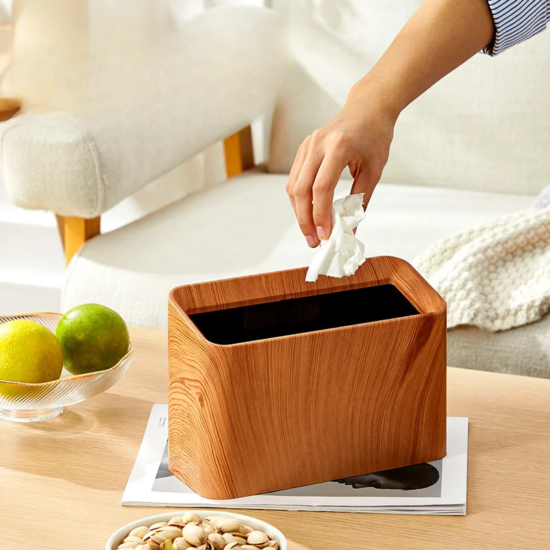 

Mini Lidless Desktop Trash Can Nordic Square Double Layer Simple For Creative Japanese Style For Office Coffee Table