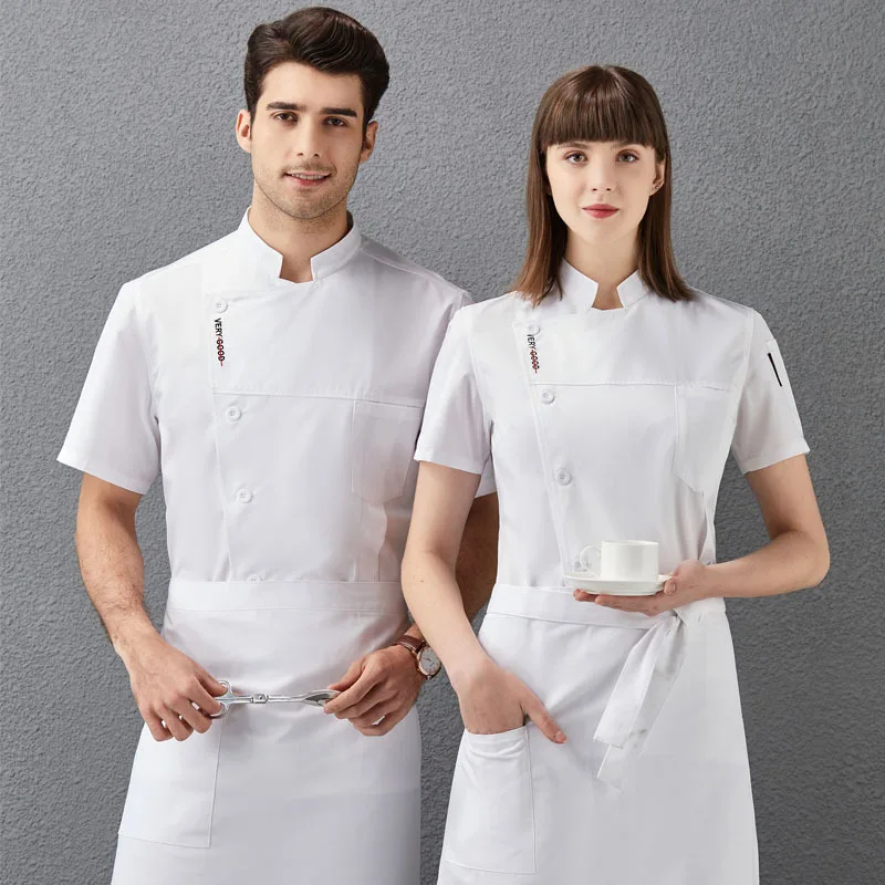 

Dining Chef Overalls Long Sleeve Men's Short Sleeve Summer Hotel Restaurant Restaurant Kitchen Baking Clothes Customization