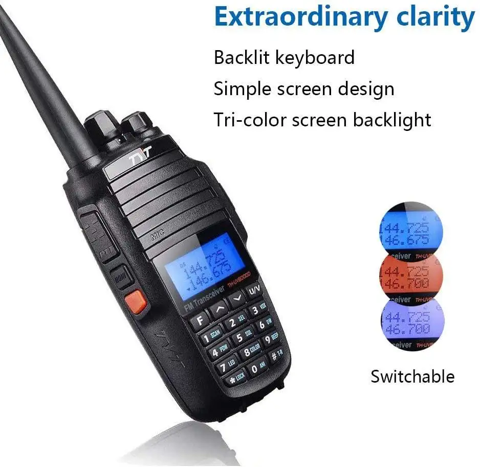 UV8000D Radio portatile dual band Display ad alta potenza Palmare esterno vivavoce VOX FM Walkie Talkie a lungo raggio bidirezionale