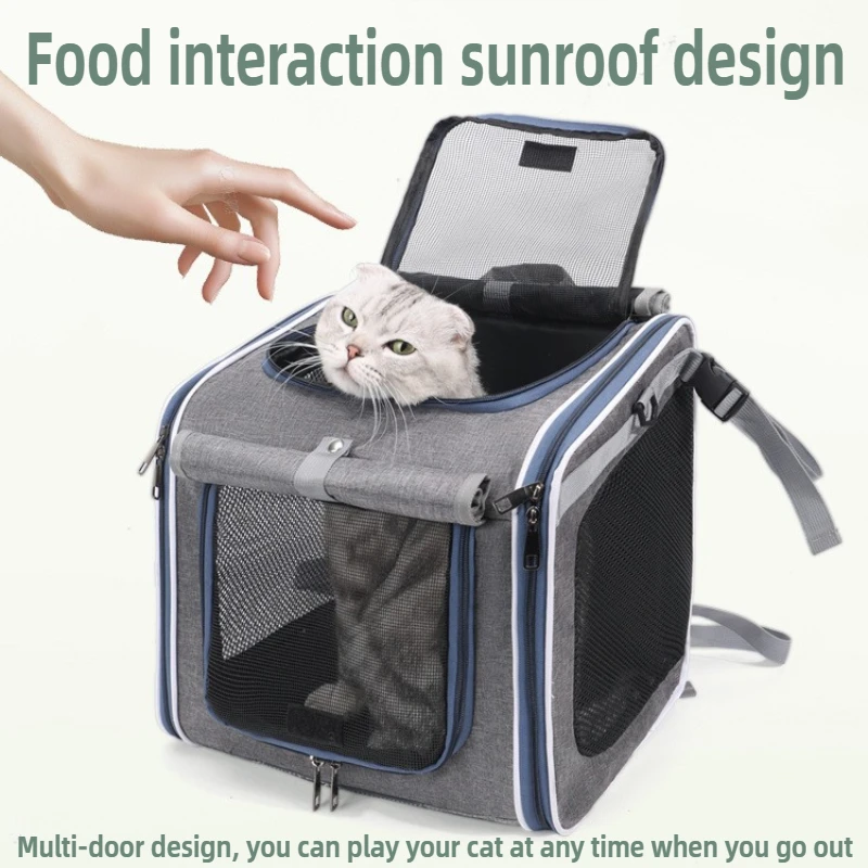 

Pet Bike Basket Backpack - Ventilated Dog/Cat Carrier Hands-Free Shoulder Bag for Bicycle Motorcycle & Outdoor