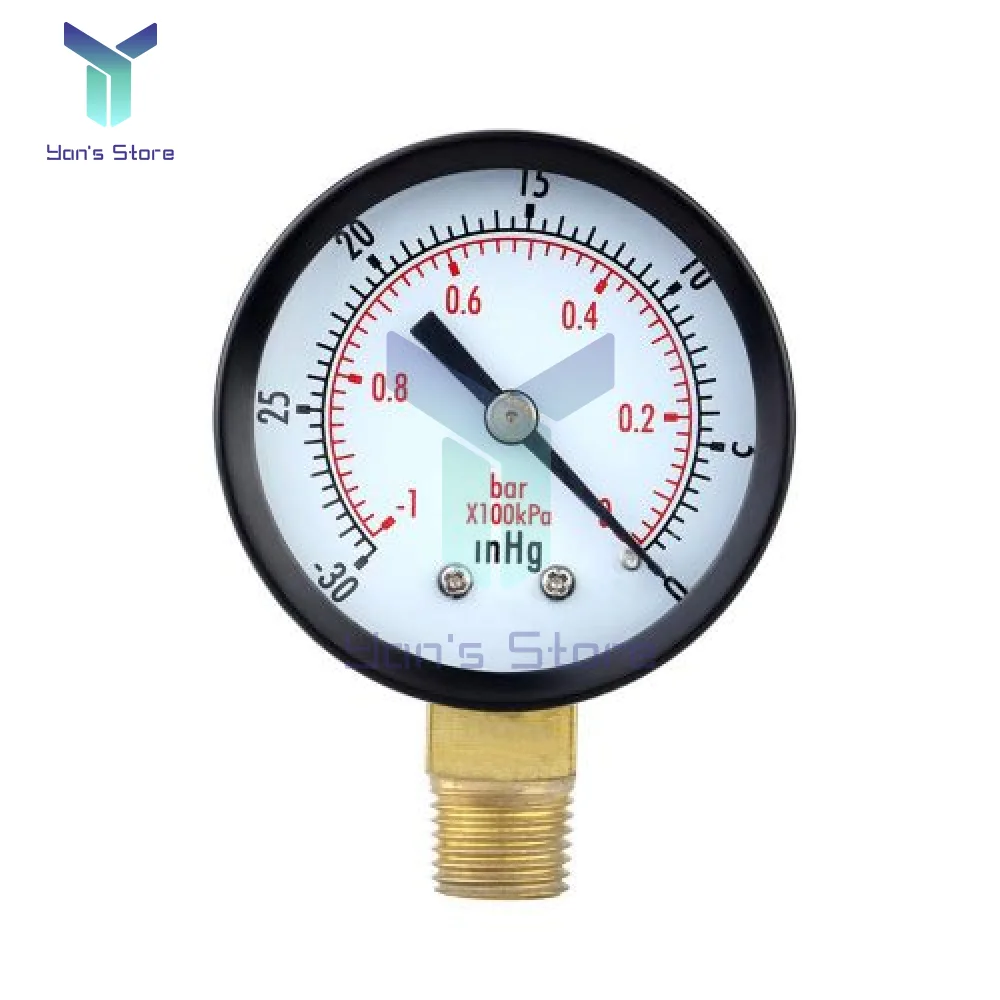 Vacuum Manometer Mini Dial Portable Dual Scale Dial Gauge 1/4\