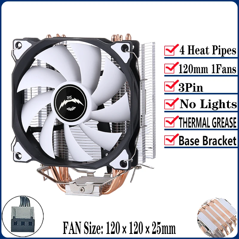 4Heat-pipes 1Fan3pin