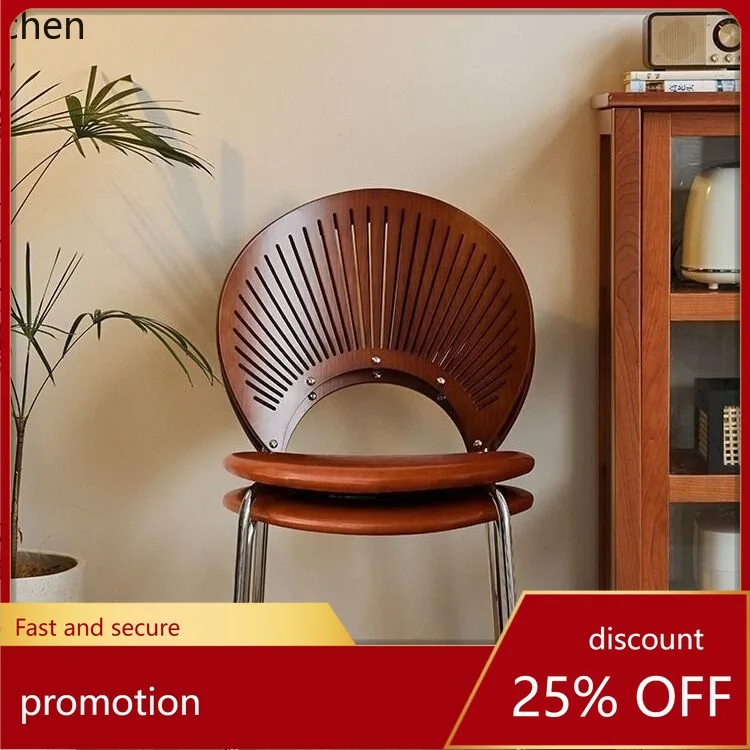 

HXL Dining Chair Solid Wood Dining Table Chair Simple Backrest Chair Solid Wood Leather Surface