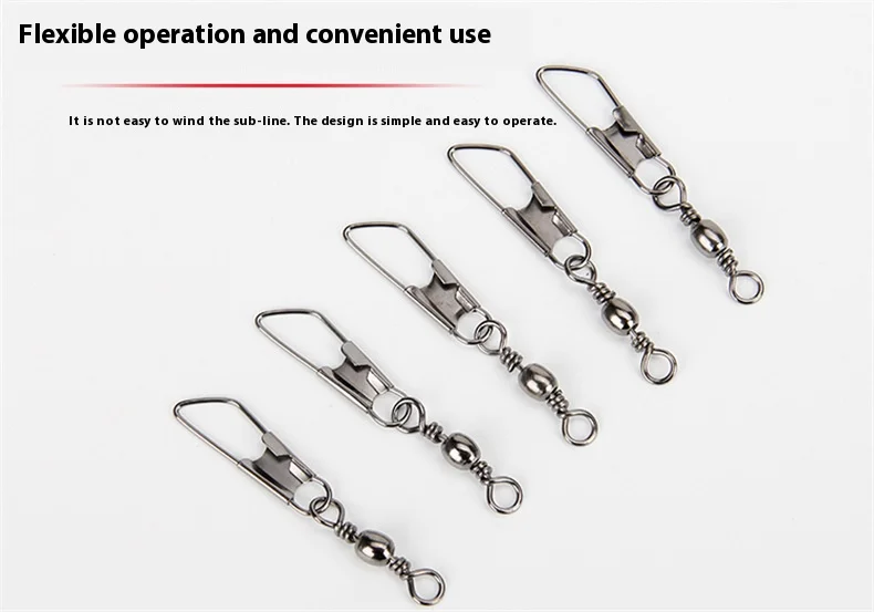 12 Größe 50 teile/paket Wirbel Angeln Stecker Pin Lager Rollwirbel Snap Fastlock Clips Angelhaken Angelgerät Zubehör – Detail 4