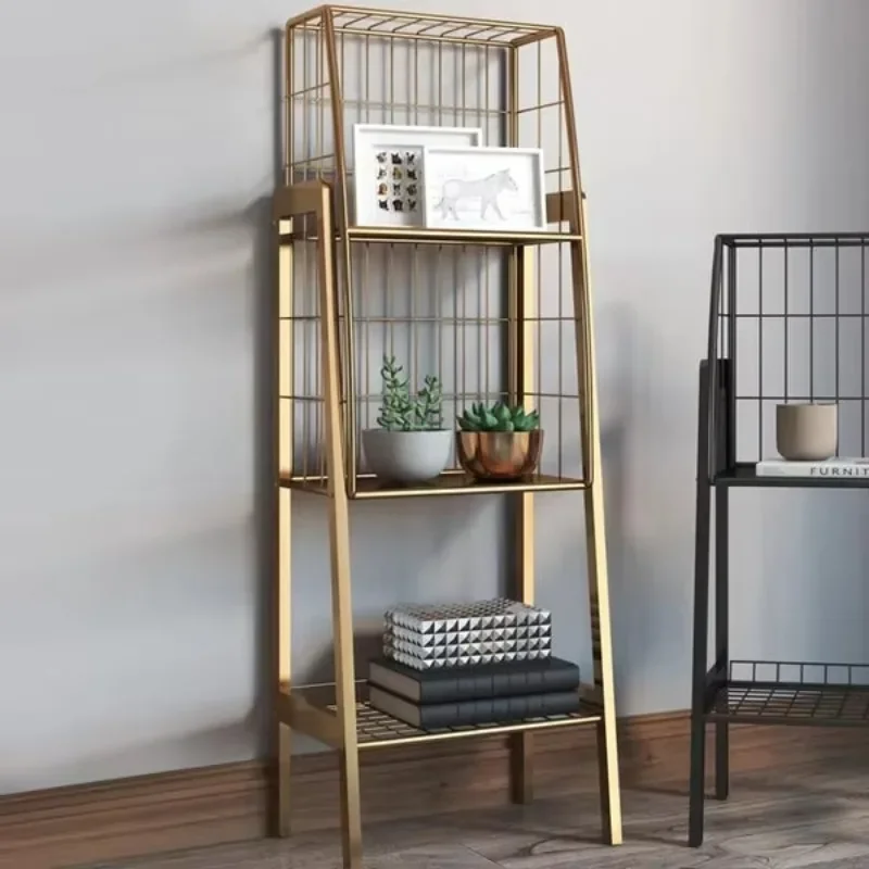 Metal office bookcase gold shelf, easy to clean
