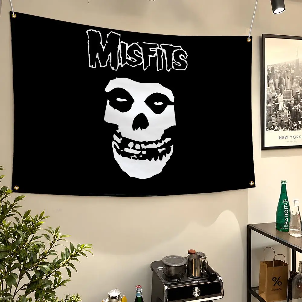Band Misfits Crimson Ghost Horror Punk Flags Wall Hanging Flag Banners For Birthday Parties Outdoor Bedroom Dorm Room Decor