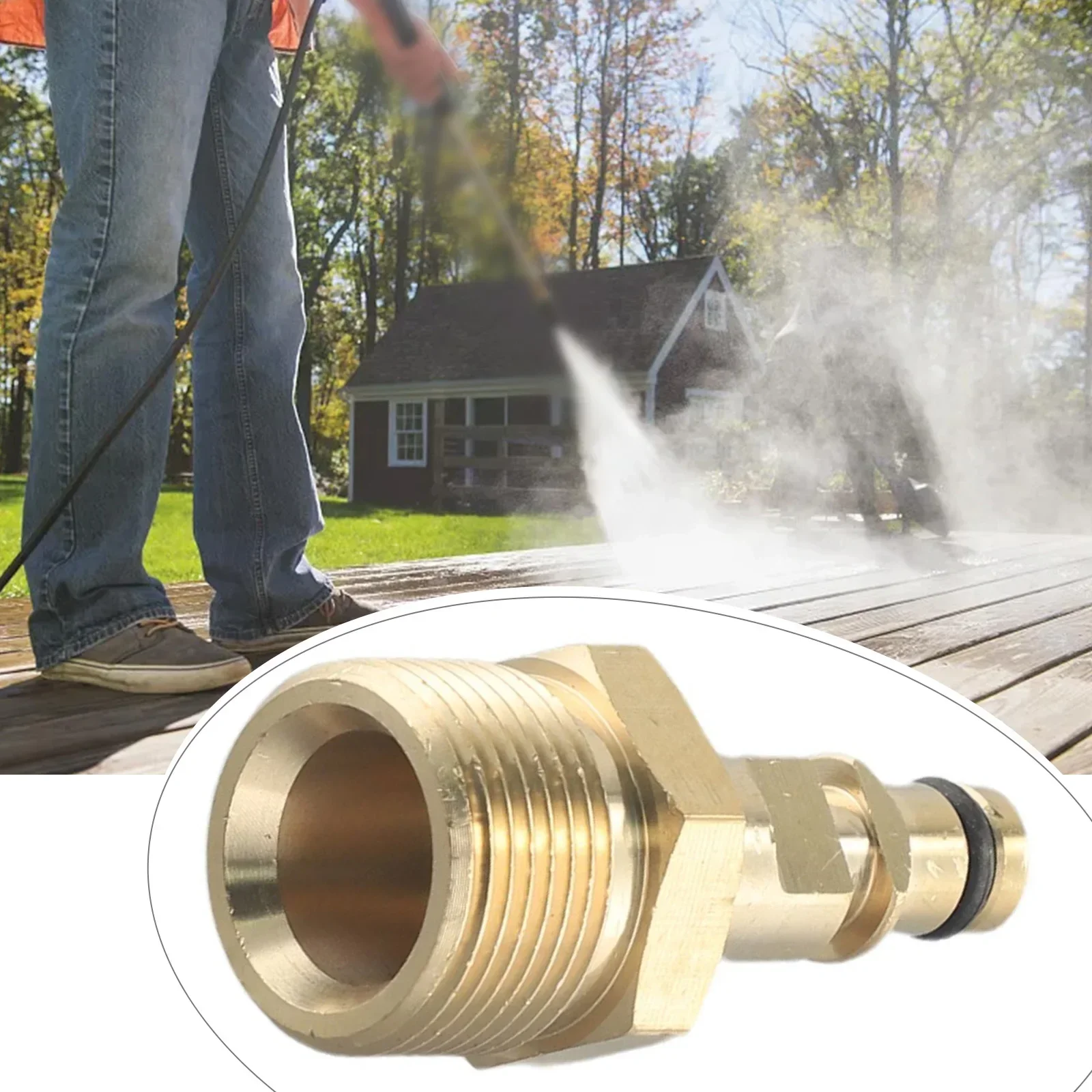 M22 Adapter High Pressure Washer Hose Adapter Hose Quick Connector Converter Fitting For BOSCH Aquatak Wash Gun- Solid Brass