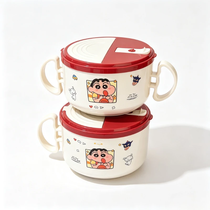 Crayon Shin-chan Cartoon Instant Noodle Bowl Kawaii Student Home Portable Soup Bowl Tableware Animation Peripheral Wholesale view 2