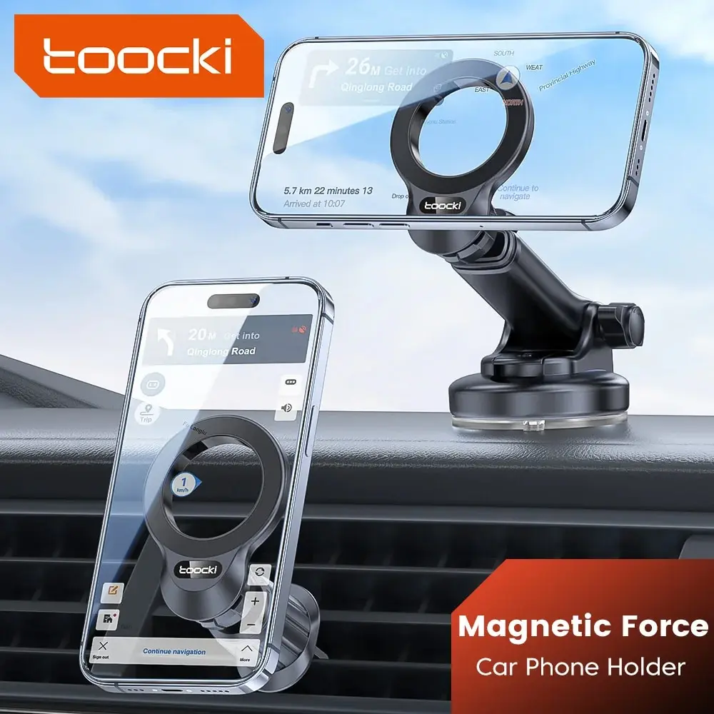 Toocki Grad magnetische Autotelefon halter stehen Entlüftung halterung GPS-Unterstützung für iPhone 15 14 13 Samsung Xiaomi Huawei Realme