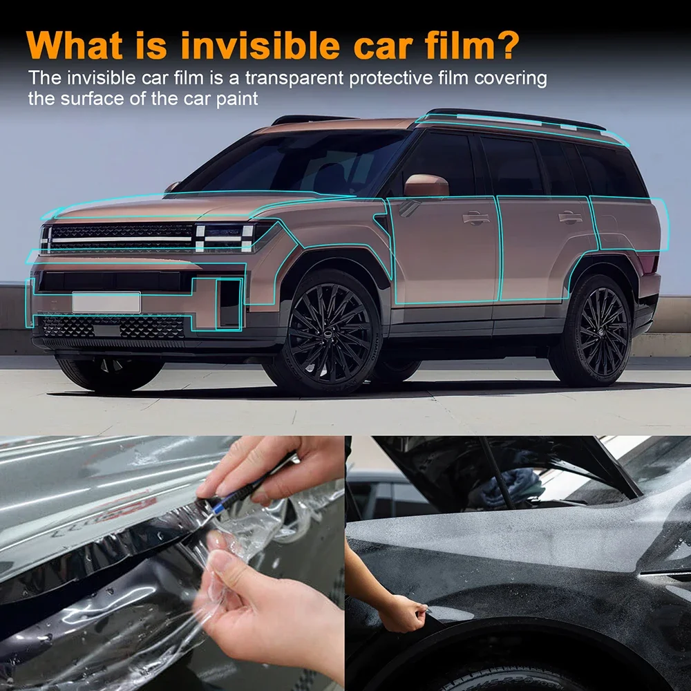 Car Paint Protection Film for Hyundai Santa Fe 2024 2025 Pre-Cut Anti-Scratch Body Sticker Repair Bra Kit Transparent